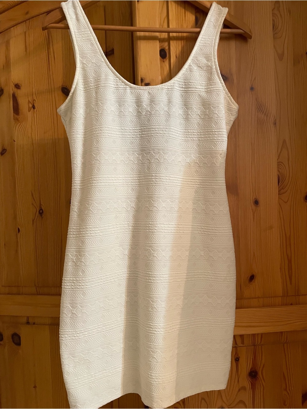 Material Girl White Textured Tank Mini Dress